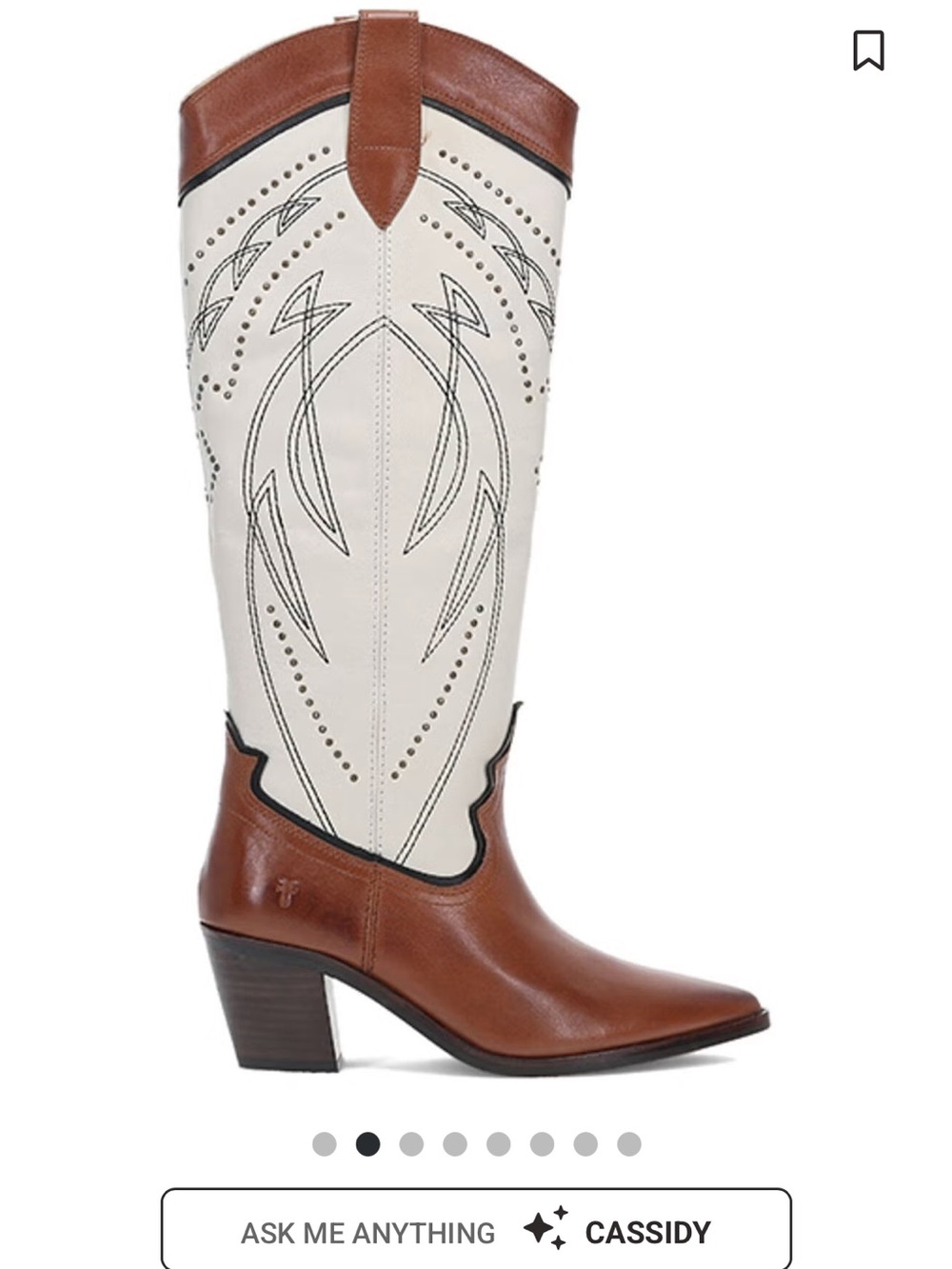 Frye Women’s Sara Studded Tall Western Boots-Sniptoe